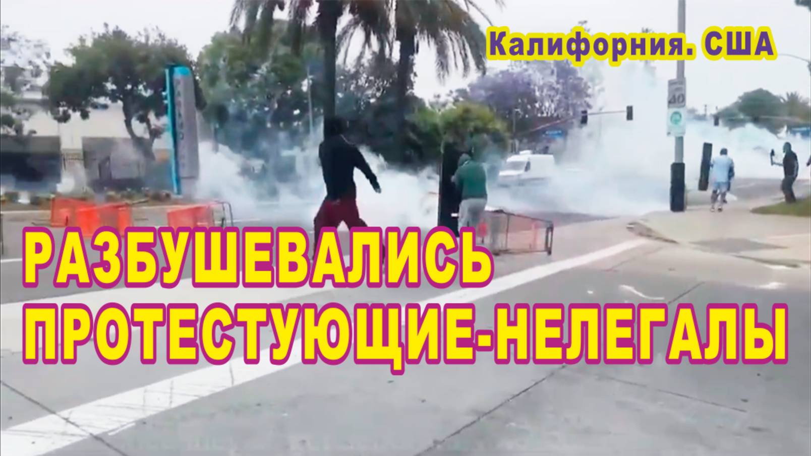 Жесть в Калифорнии. Протестующие-нелегалы разбушевались.