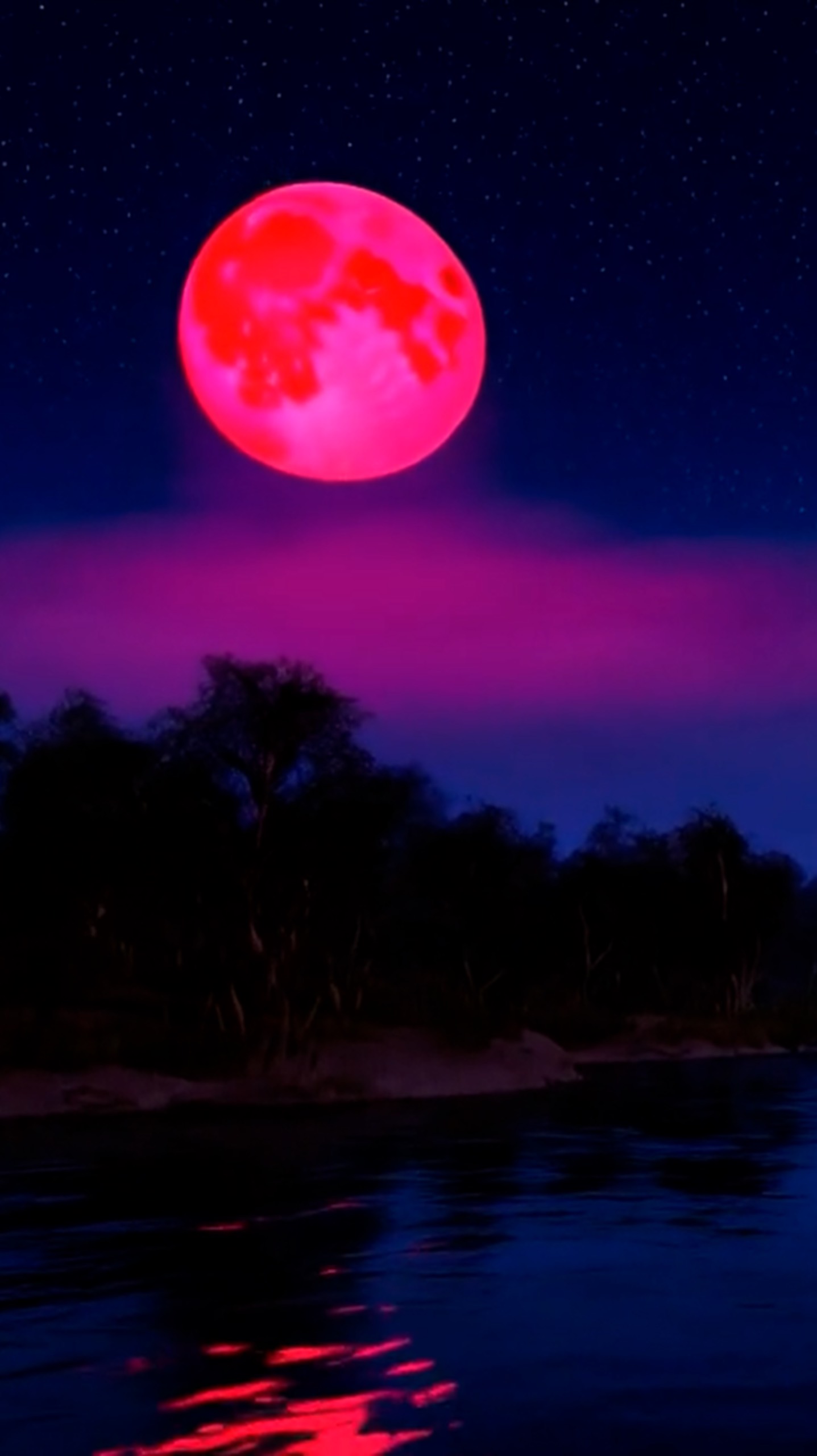 Клубничная Луна 🌛 Big Red Moon by Ai