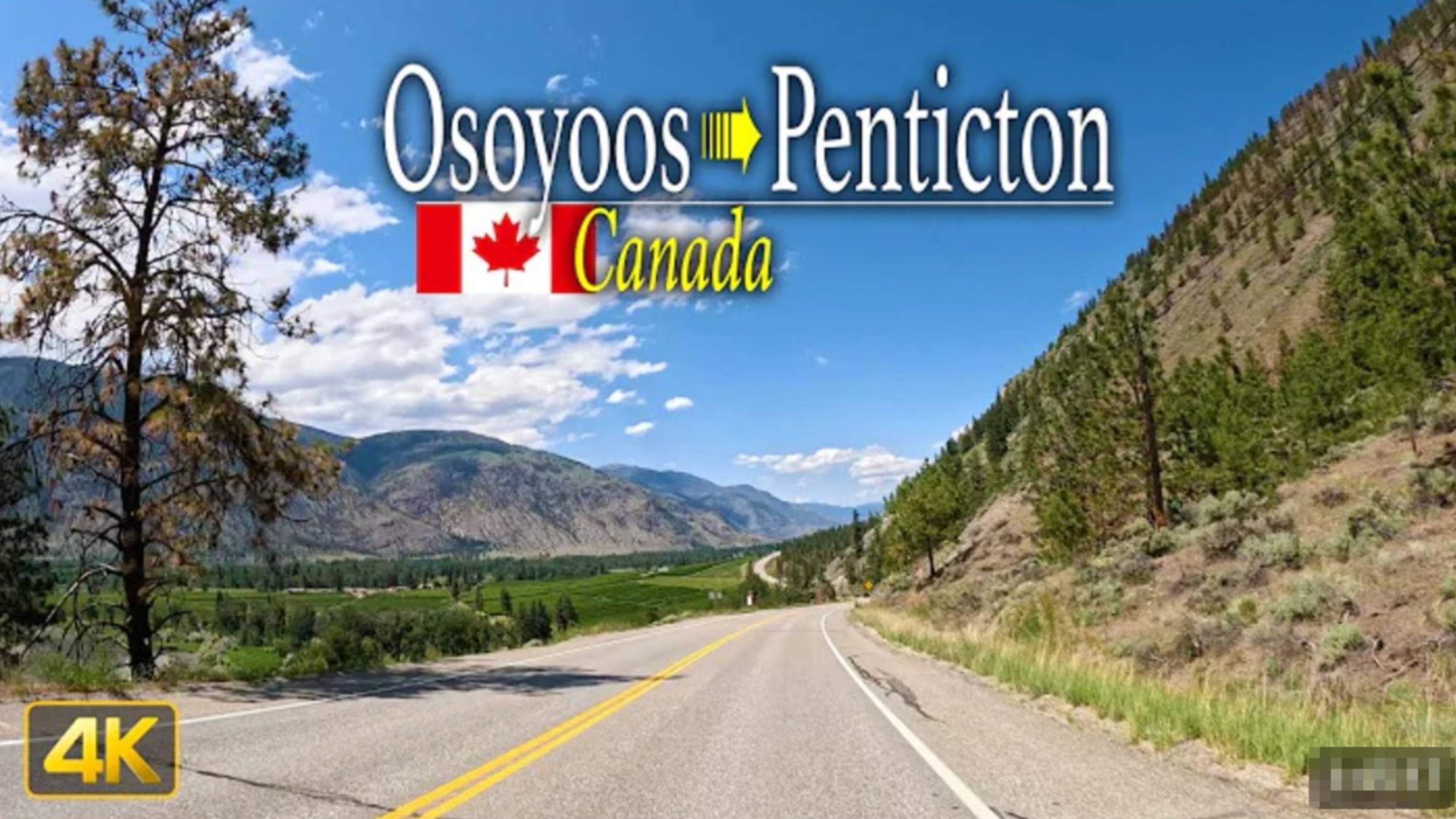 🚗 SmartTV 4К ➤ Живописная поездка из Осойоса в Пентиктон через Керемеос, Канада! UHD 60fps