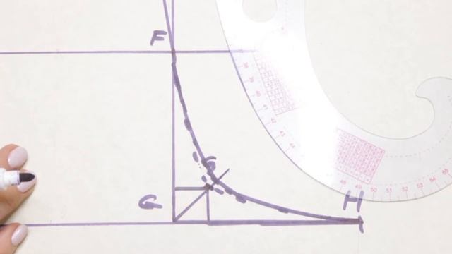Чертёж задней половины брюк, часть 2