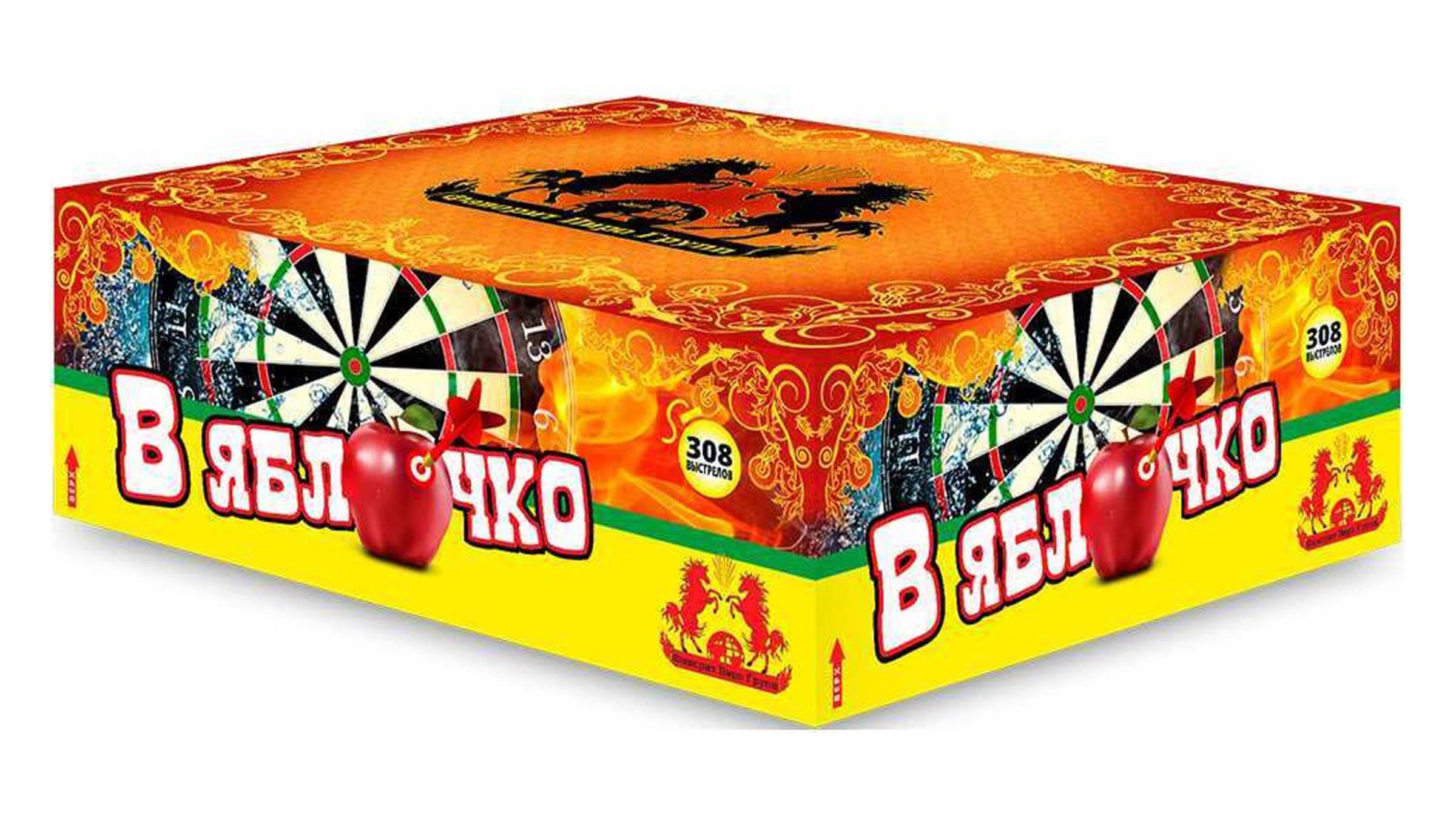 FFW2032-150 Веерный салют "В яблочко" (0,8"/1"/1,2" х 308 залпов) "Фаворит Пиро Групп"