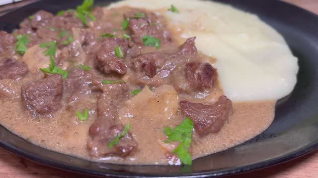 Бефстроганов из Говядины  | Бефстроганов рецепт | бефстроганов как приготовить|рецепты просто