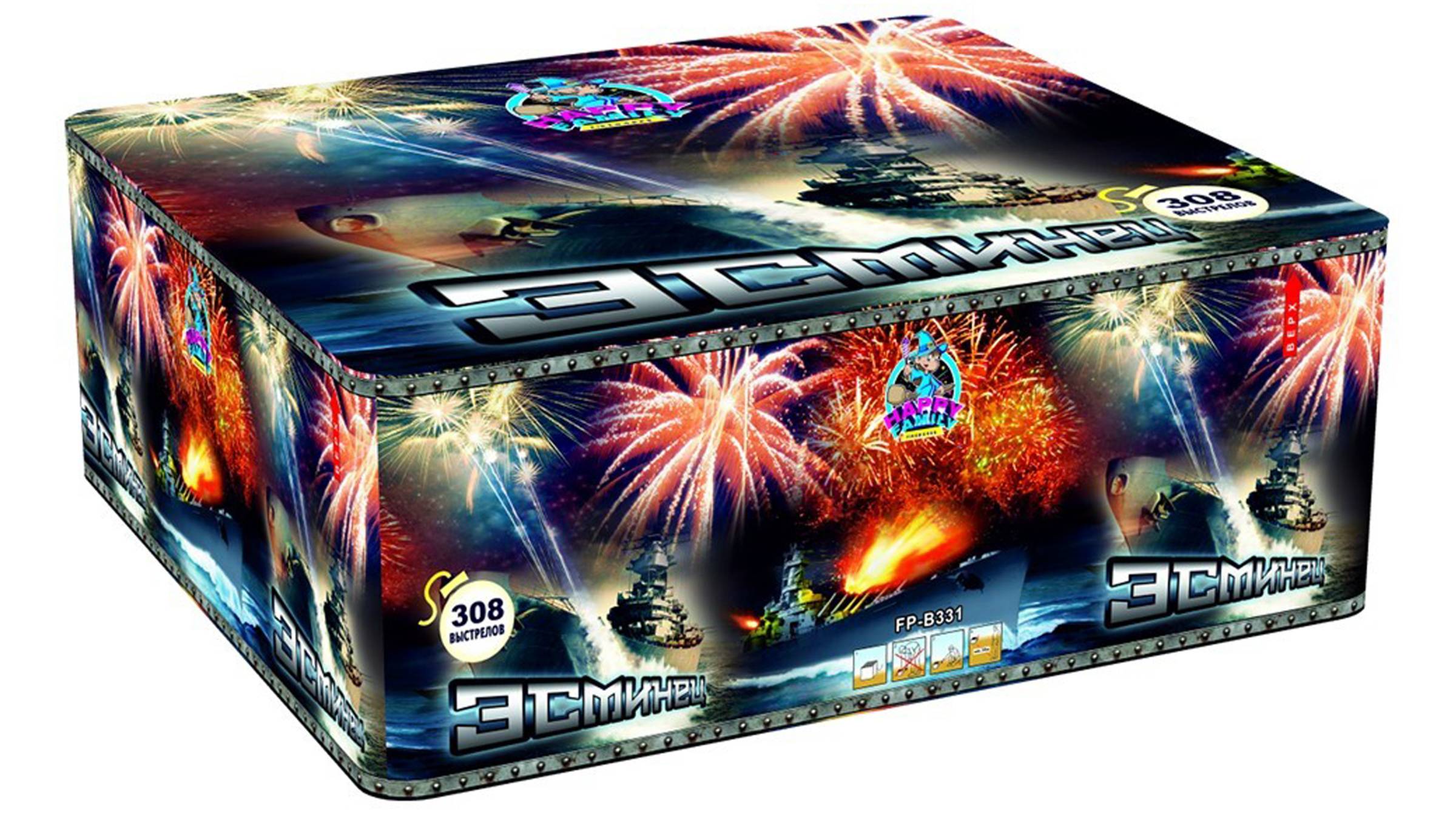 FP-B331 Веерный салют "Эсминец" (0,8"/1"/1,2" х 308 залпов) "Фаворит Пиро Групп"