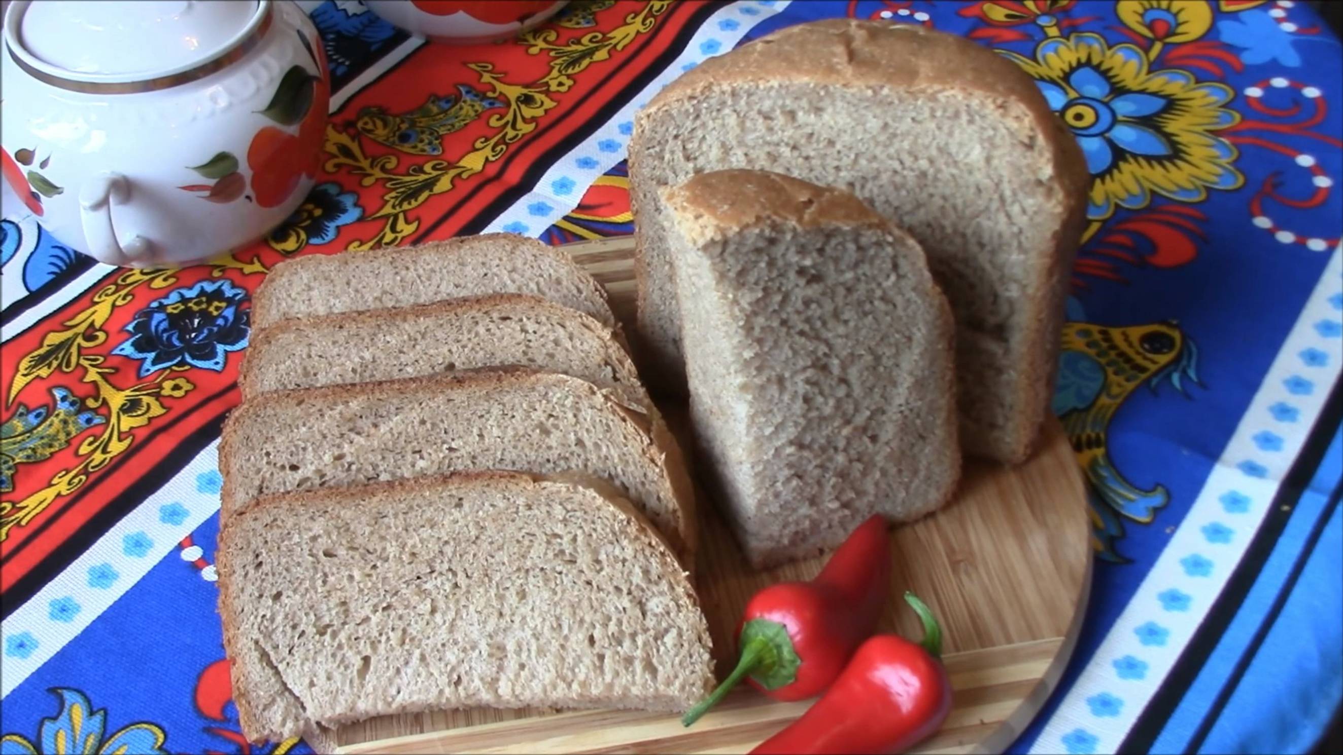 Ржано пшеничный хлеб на квасе, рецепт для хлебопечки.