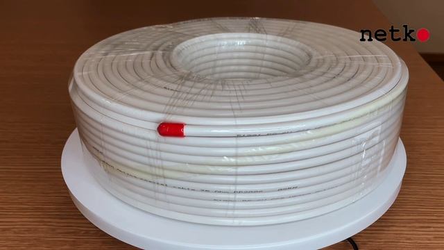 51991_1 Кабель коаксиальный RG-6U, 75 Ом (CCS, оплетка 48 нитей AL), белый (100м) NETKO Optima