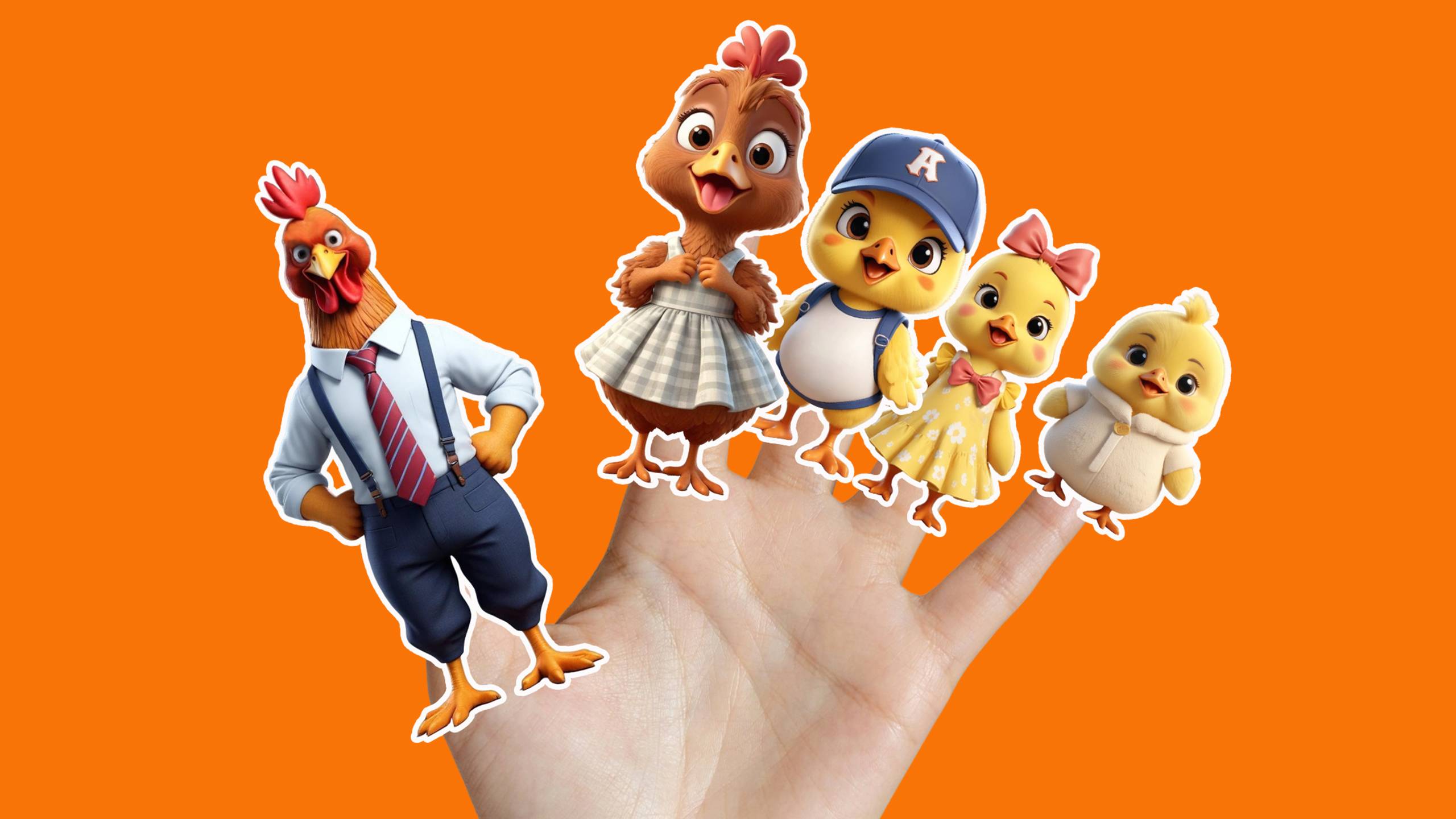 Семья Пальчиков - Детская песенка - Чударики - Мультик про петуха, курочку и цыплят для малышей