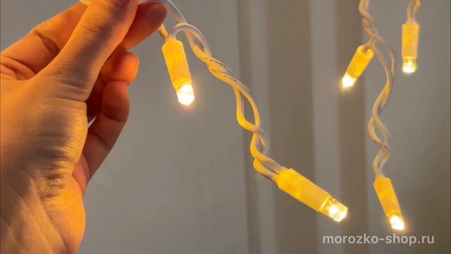 Светодиодная бахрома Rich Led Cap 3*0.5 м, 112 желтых LED ламп, белый КАУЧУК, RL-i3*0.5-RW/Y