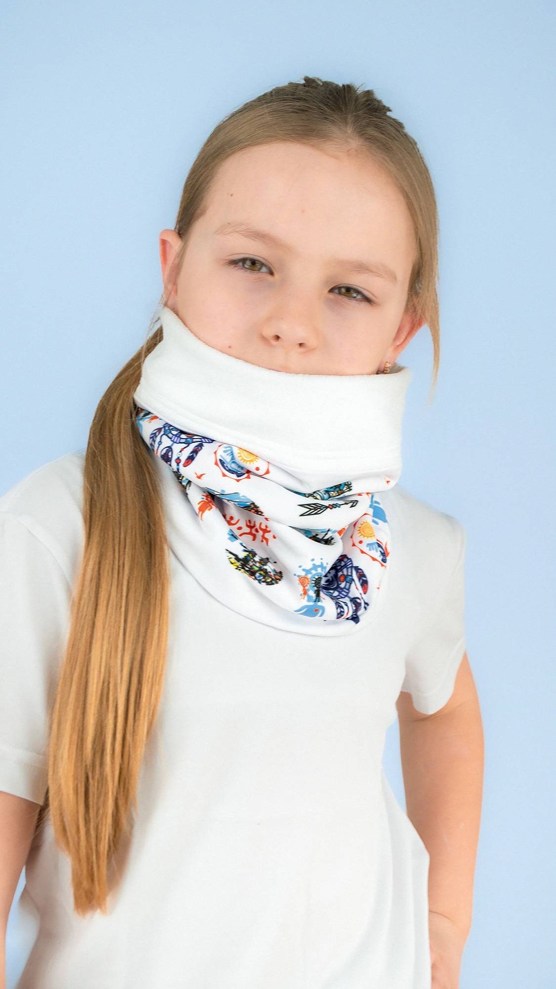 Бафф утепленный БАЙКАЛ С ТОБОЙ (белый)