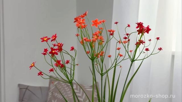 Искусственные цветы в горшке ОЧАРОВАНИЕ ФЛОРЫ, красные, 50 см, 5010062