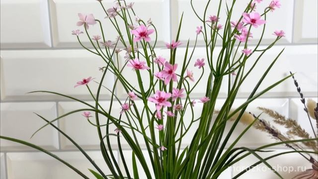 Искусственные цветы в горшке ОЧАРОВАНИЕ ФЛОРЫ, розовые, 38 см, 5010053