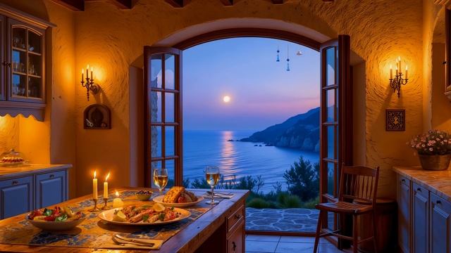 Потрясающий ВИД на МОРЕ / Шум ВОЛН и красивый ЗАКАТ / Элегантный ДЖАЗ под вкусный УЖИН...