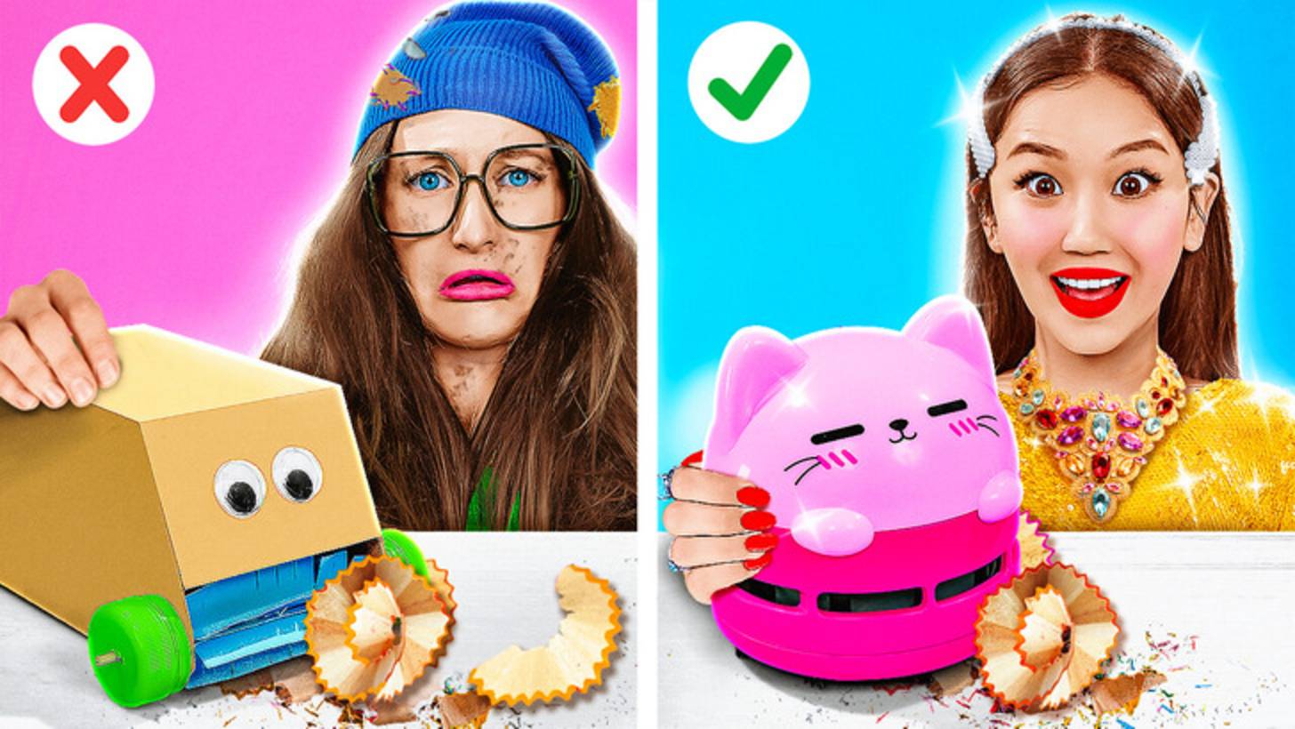 💰 Богатая vs Бедная: Лайфхаки и гаджеты для девочек! 🎀