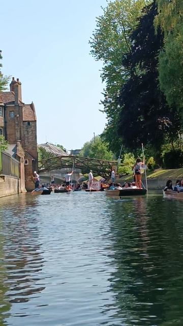 Лодочный тур по реке Кам, Математический мост, Кембридж (Boat tour on river Cam, Mathematical Bridge