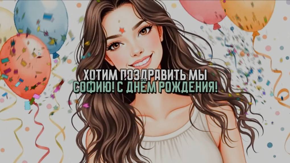С днем рождения, песня. Поздравление для Софии. Поздравление с юбилеем, с днем рождения. Красивая