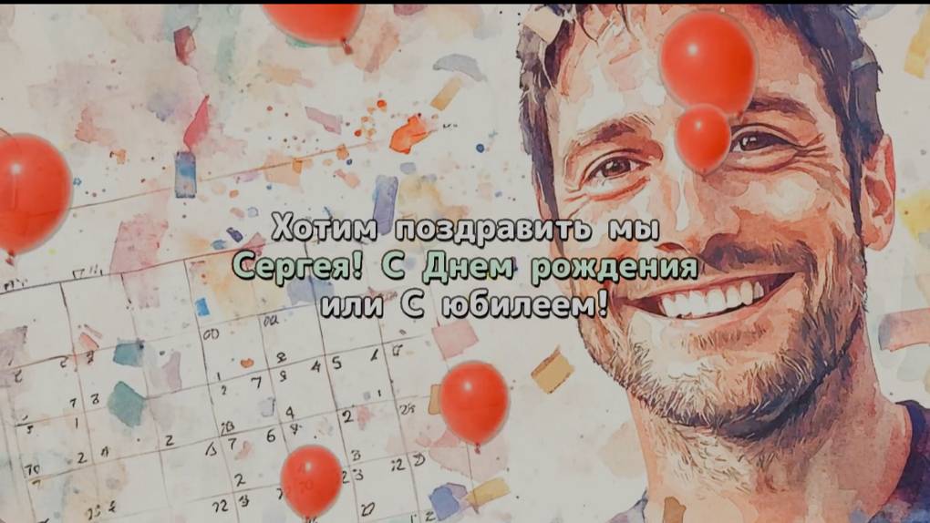 С днем рождения. Поздравление для Сергея. Поздравление с юбилеем, с днем рождения. Песня. Красивая