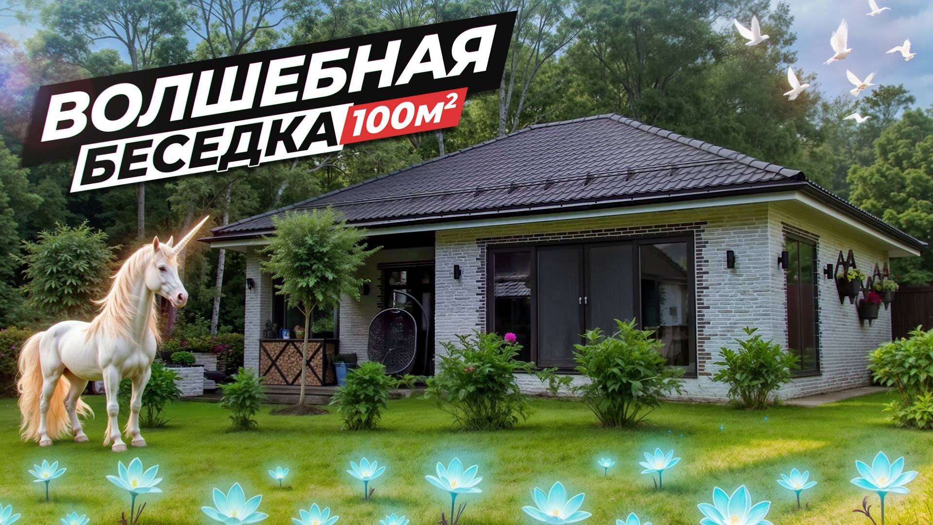 Беседка или дом в 100м² ? | Барбекю комплекс в дизайнерской зоне отдыха