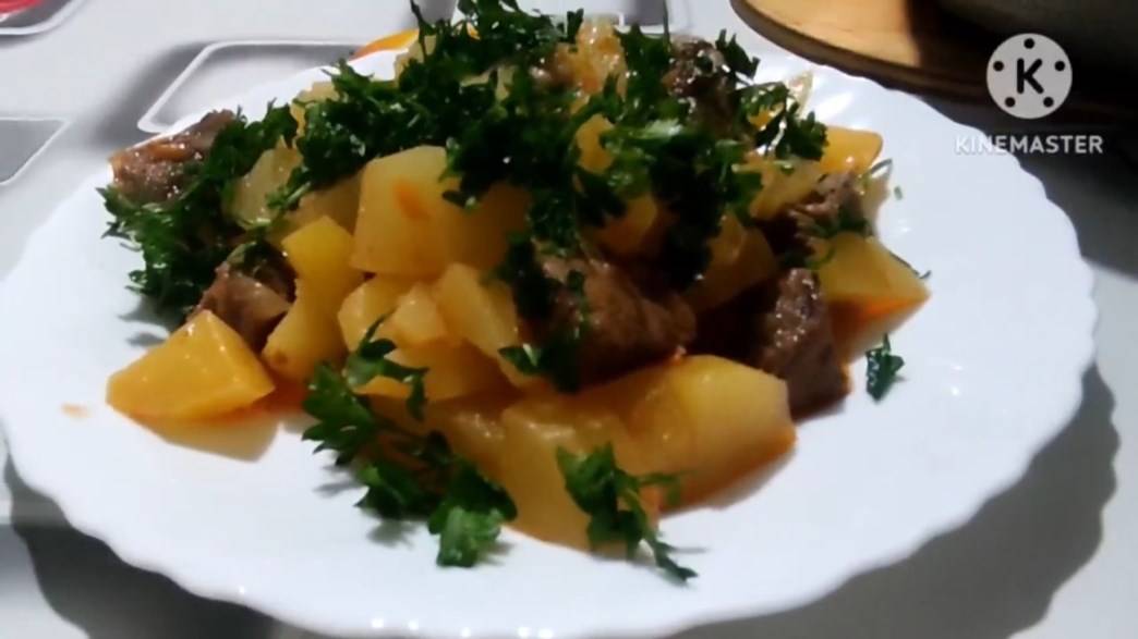 Простой и быстрый рецепт на обед или ужин. Блюдо из мяса с картошкой