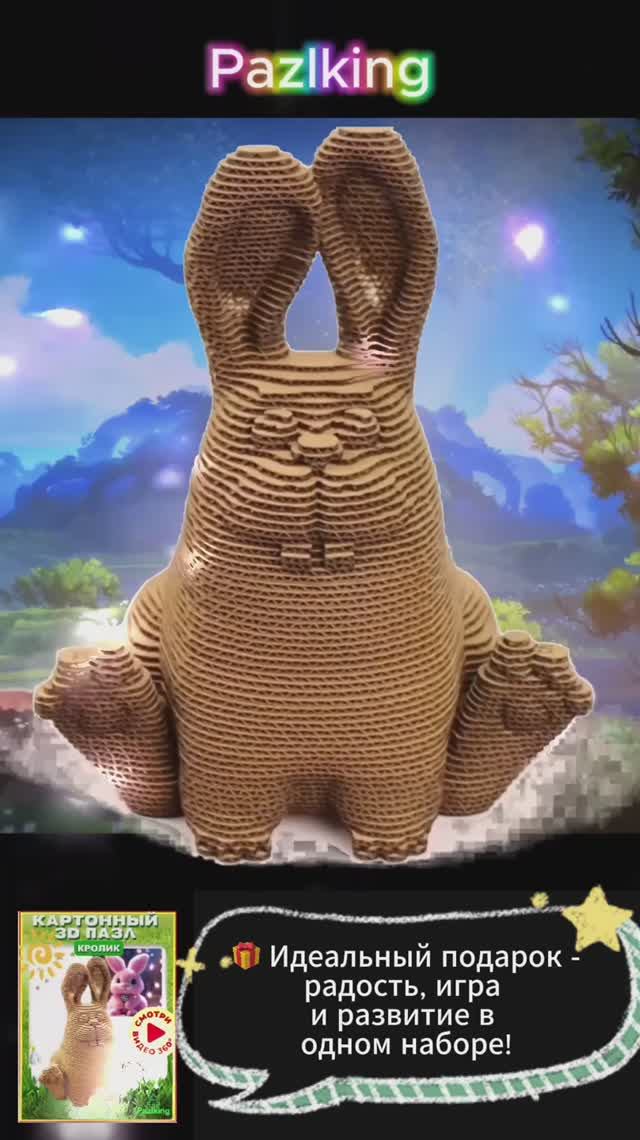 3D-пазл из картона "Кролик" от PAZLKING 🐰