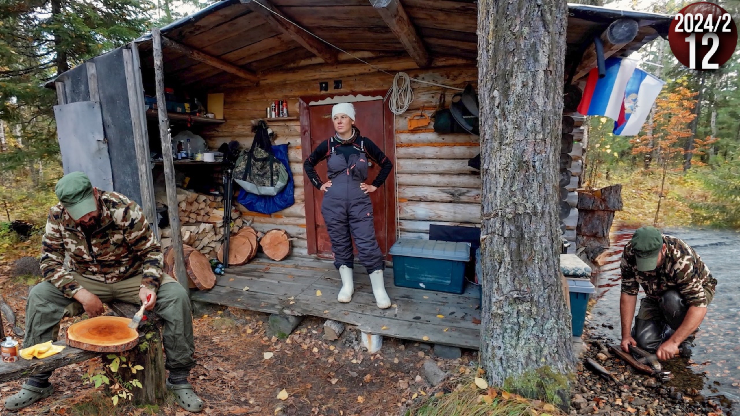 Как живут люди в тайге. Изба за 1000 км от людей. Первые заморозки. Быт. Рыбалка. Банный день. 12с