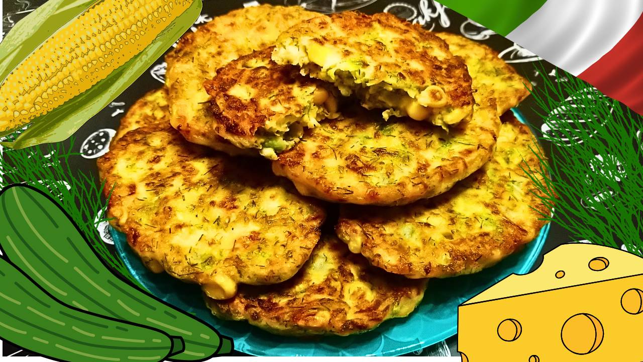 ОЛАДЬИ ИЗ КАБАЧКОВ С КУКУРУЗОЙ ПО-ИТАЛЬЯНСКИ / Простой и вкусный рецепт из кабачков