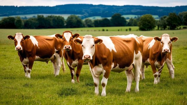 1 час. Звук мычания коров на летних полях