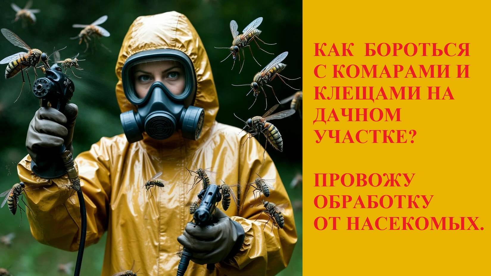 ОБРАБОТКА УЧАСТКА ОТ КОМАРОВ И КЛЕЩЕЙ. РАБОЧИЙ МЕТОД.