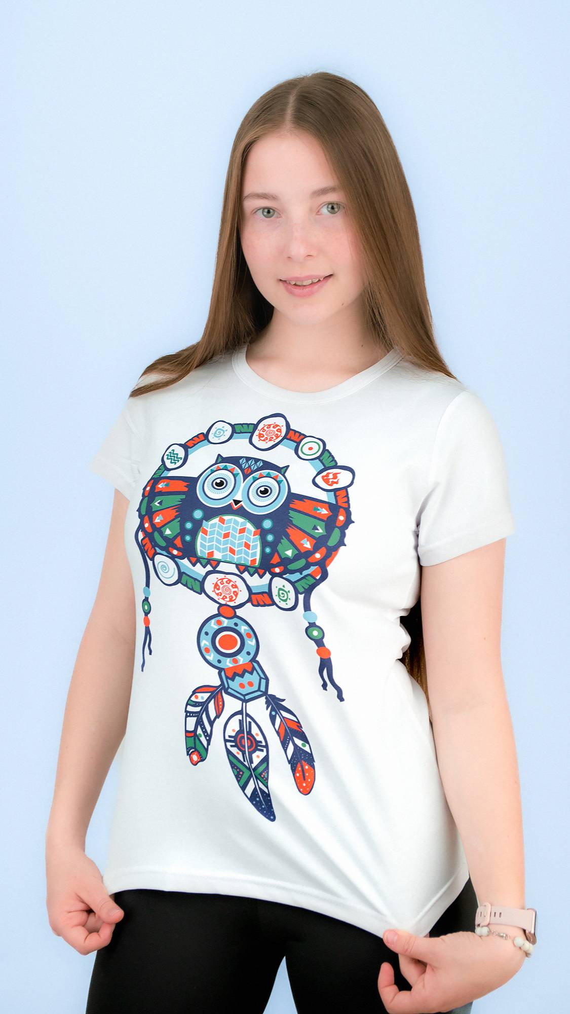 Футболка лайт двусторонняя приталенная СОВА В ЛОВЦЕ