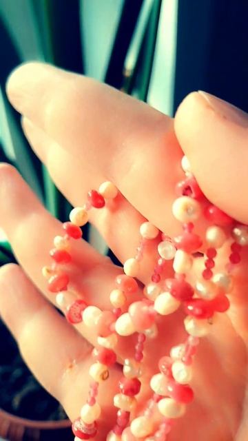 Чокер коралл и жемчуг