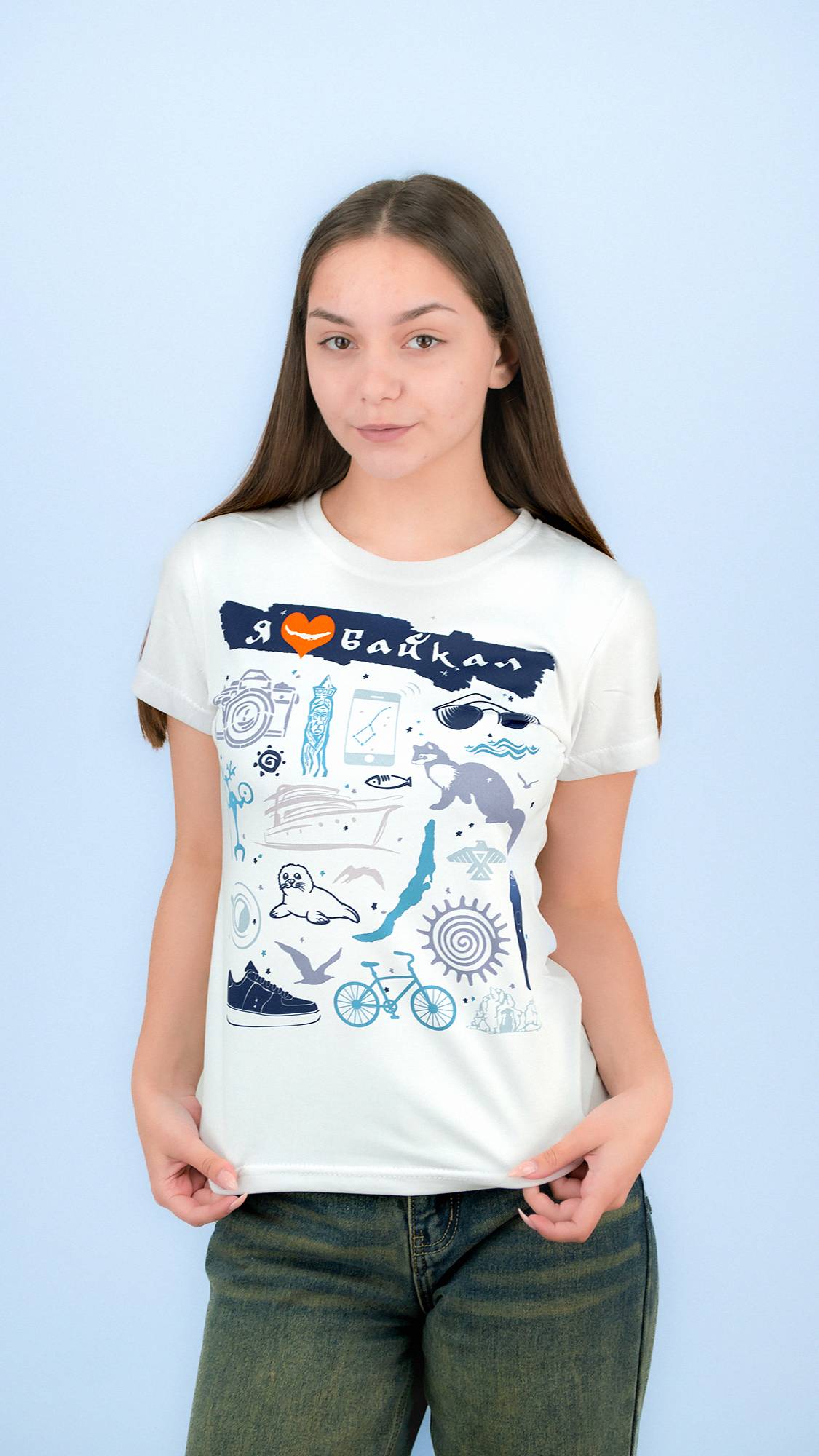 Футболка лайт двусторонняя приталенная Я ЛЮБЛЮ БАЙКАЛ