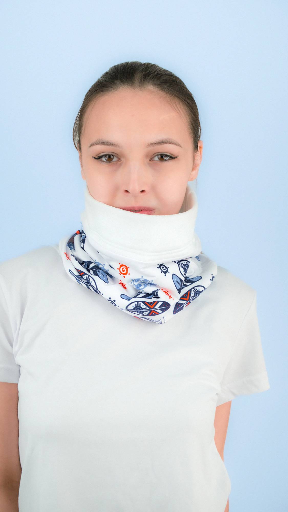 Бафф утепленный ПЕРЬЯ (белый)