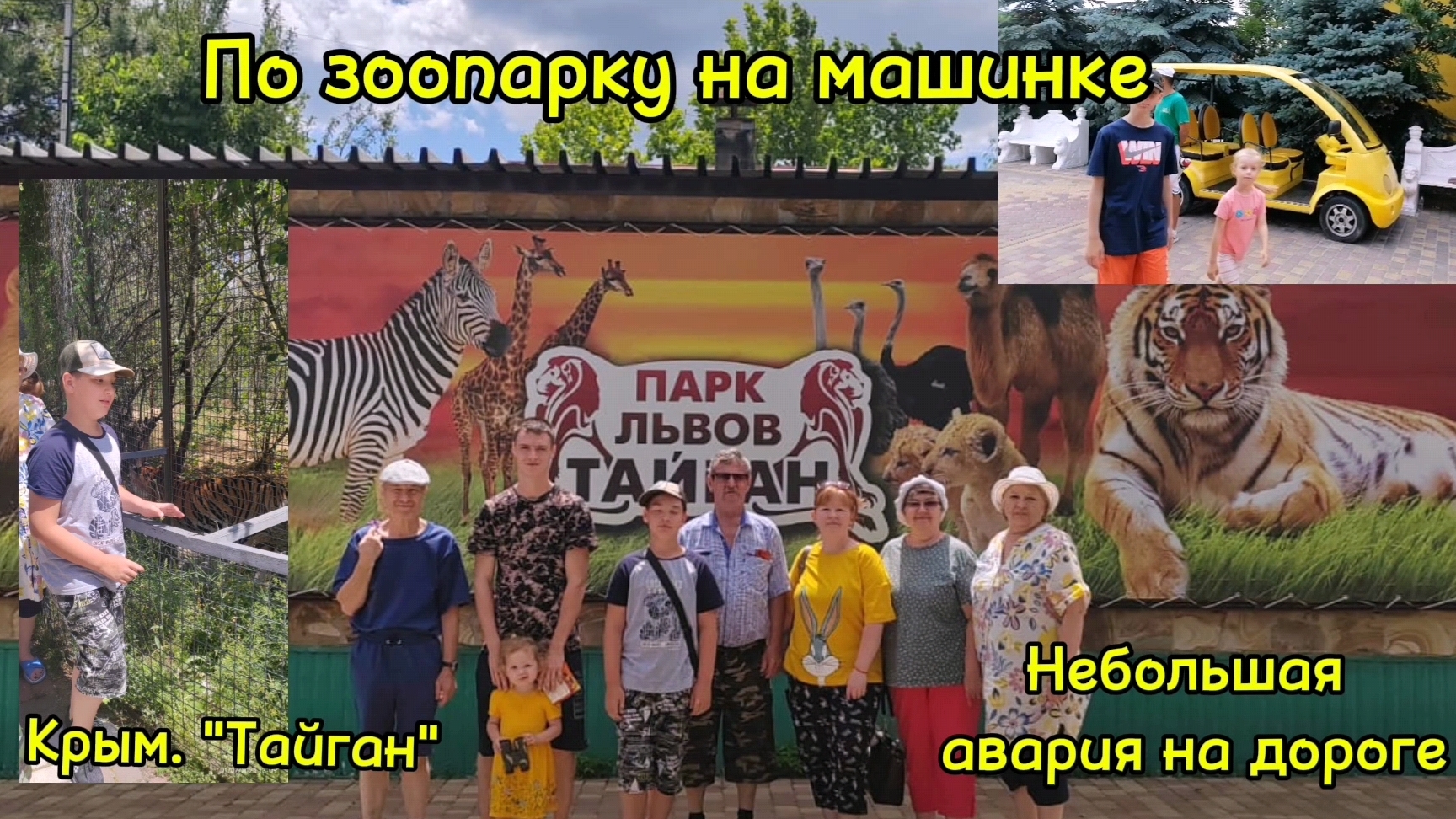 На машинке по зоопарку "Тайган",авария на дороге. Крым. Животные на воле. Красиво, чисто,восторг.