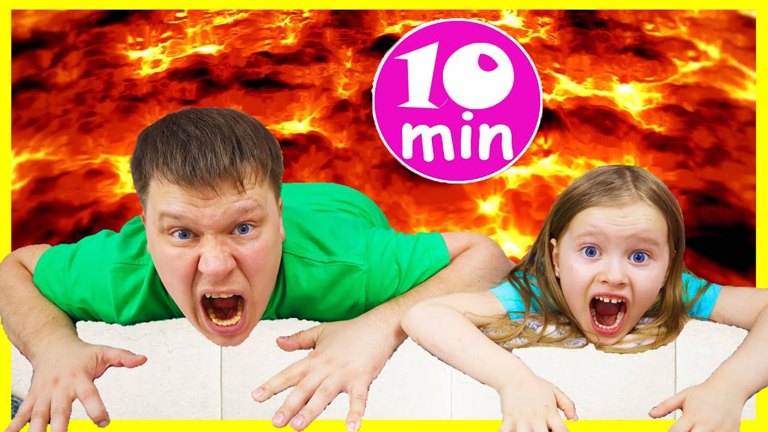 Пол это лава - Челлендж 🌋 The floor is lava 🌋 Большой сборник на 10 минут