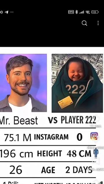 ВИДЕО С ЮТУБА:MR BEAST VS 222 BABY 45BILLION 💸