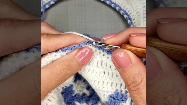 Красивая двухцветная обвязка края 🧶