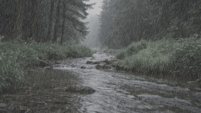 Шум ручья в дождь для расслабления