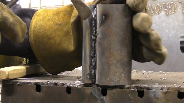 Что получится, если вертикал заварить рутиловыми электродами без отрыва.