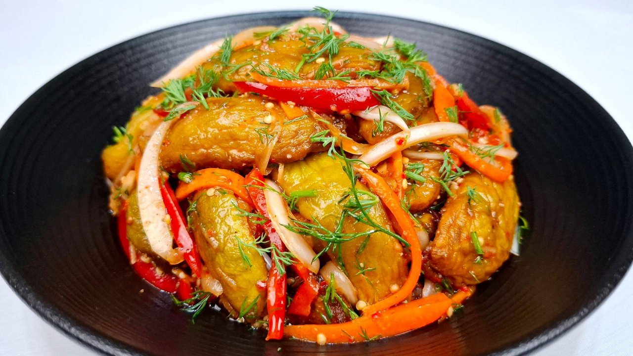 Эти баклажаны такие вкусные, что их обязательно нужно приготовить! Рецепт Хе Из Вяленых Баклажанов