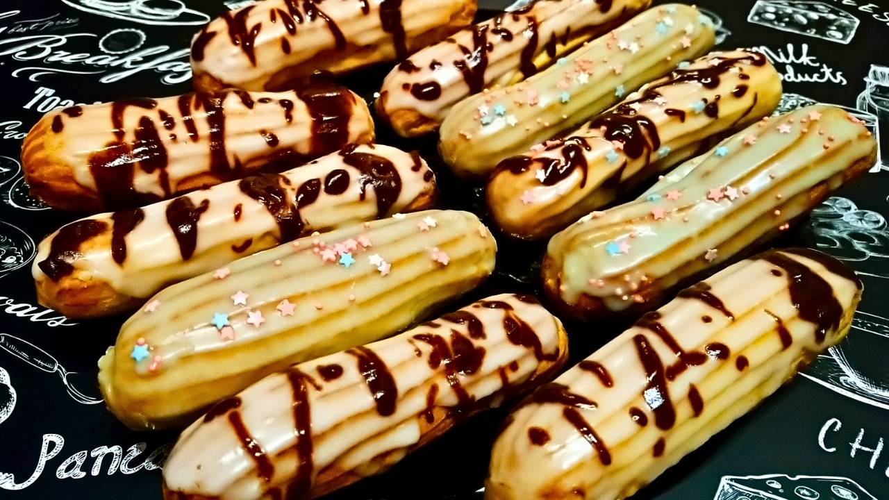 КЛАССИЧЕСКИЕ ЭКЛЕРЫ С КРЕМОМ ДИПЛОМАТ / Французские заварные пирожные