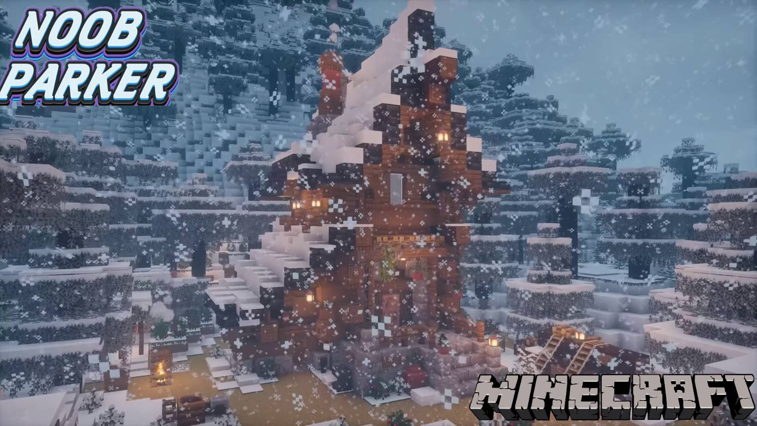 Майнкрафт Зимний уютный коттедж, minecraft