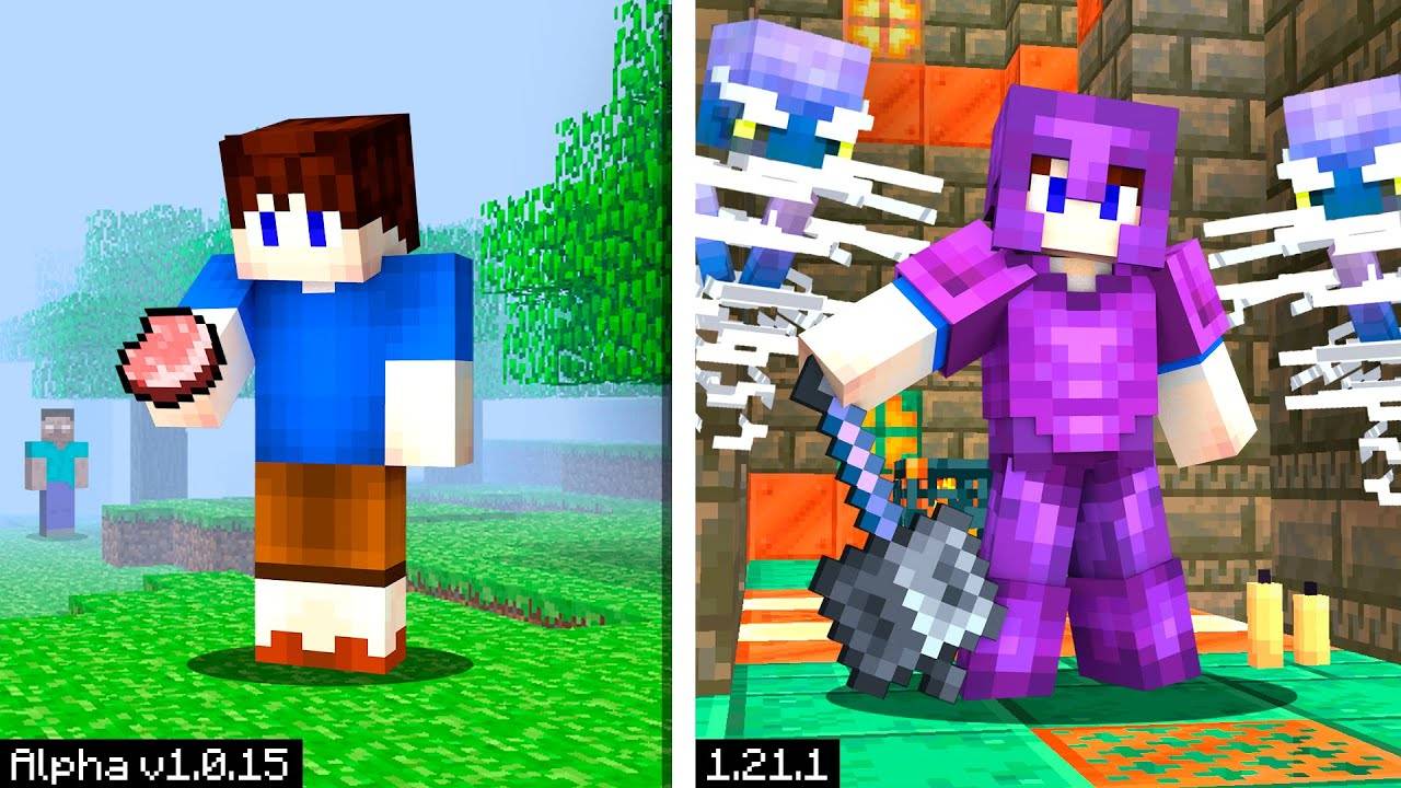 100 Дней, но ВЕРСИЯ МЕНЯЕТСЯ в Майнкрафт!