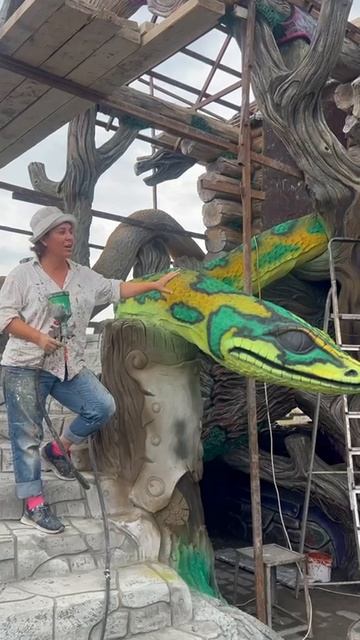 вход ступеньки в  дом бабы яги из арт бетона #сказочнаямастерскаяколесникова