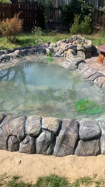 Оформление водоёма на  даче  арт бетон.мастерская Котлярова #сказочнаямастерскаяколесникова