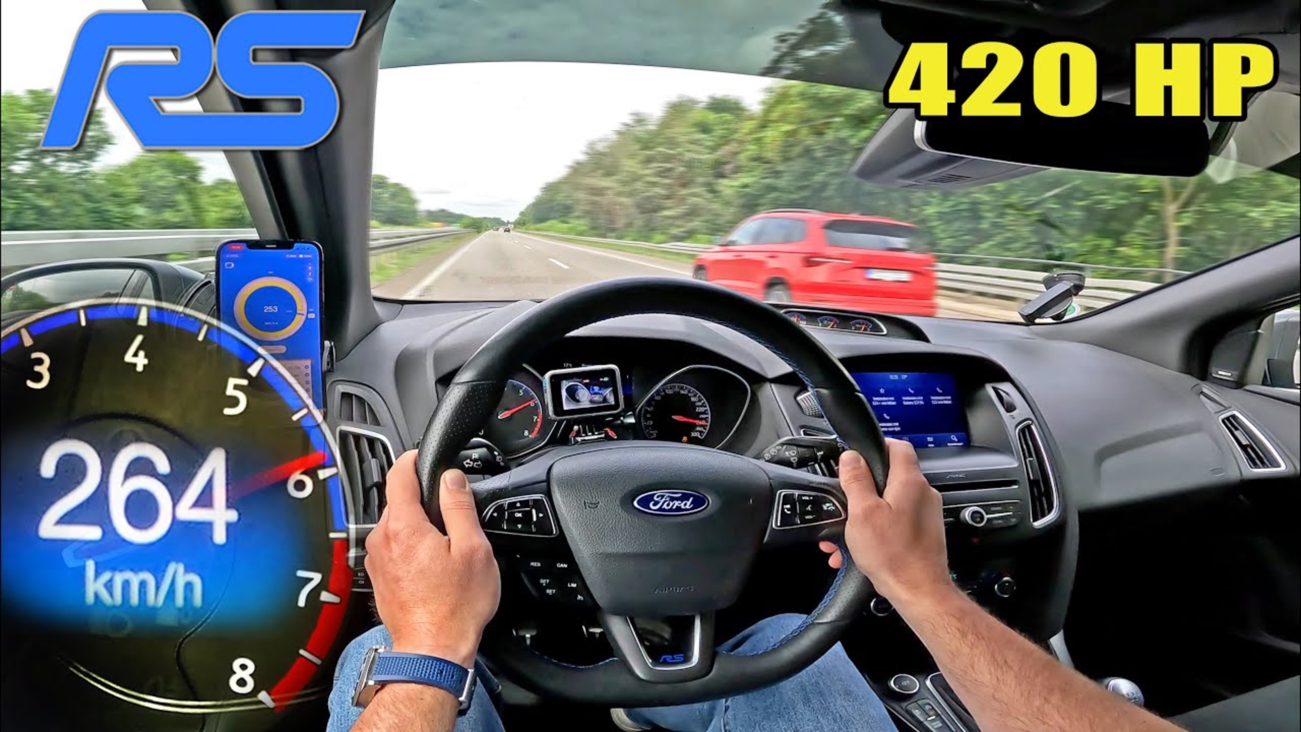 420ЛС Ford Focus RS 2.3 TURBO на НЕМЕЦКОМ АВТОБАНЕ AutoTopNL