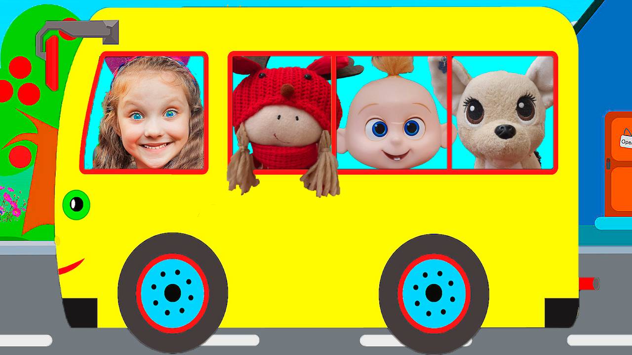 Детская песенка про Автобус  /  Колеса у автобуса крутятся /  Видео для детей с Лизой