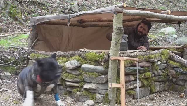 XAKAN  примитивная рыбалка. Bushcraft Shelter Camping