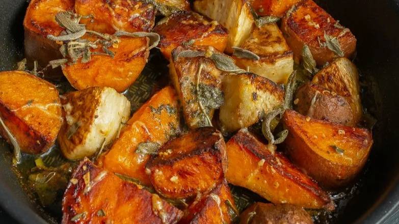 Батат с кокосом и лаймом.