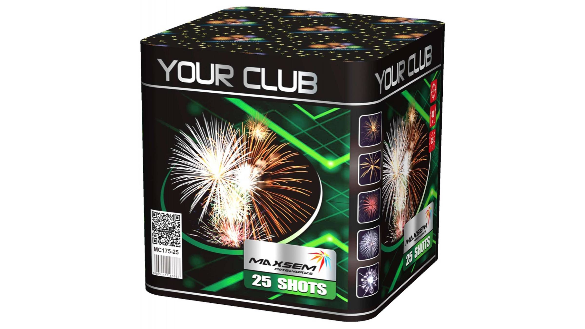 MC175-25 Салют "YOUR CLUB" (1,75" х 25 залпов) "Maxsem"