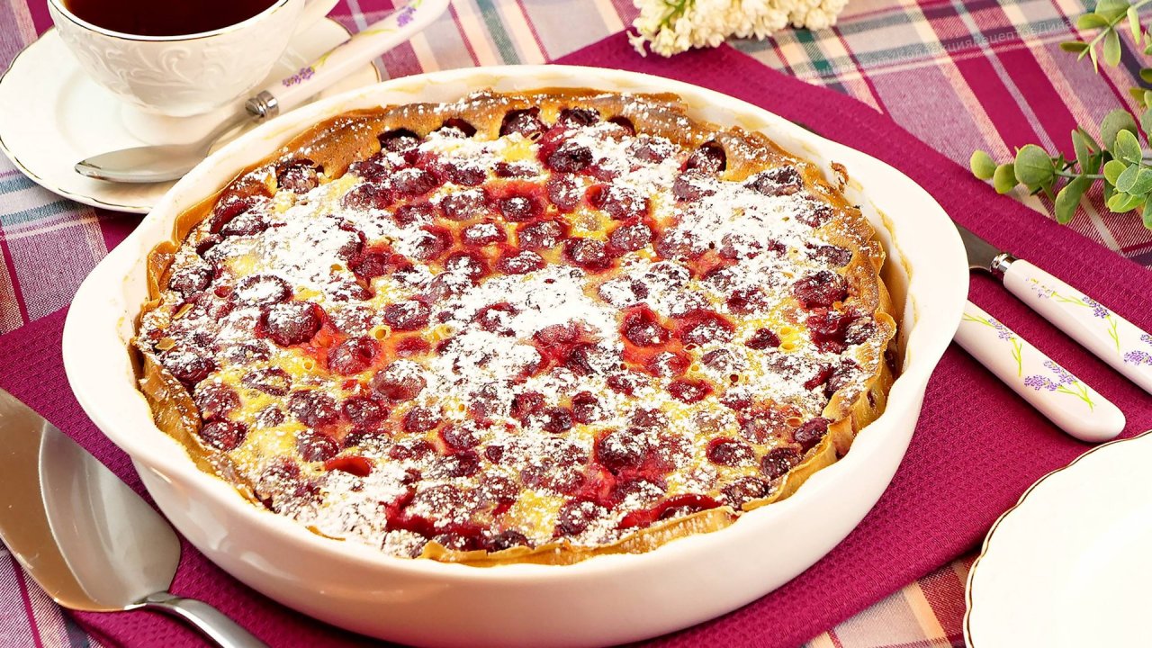 🍒Вишневый клафути - классический французский десерт! Быстрый и простой пирог с вишней!