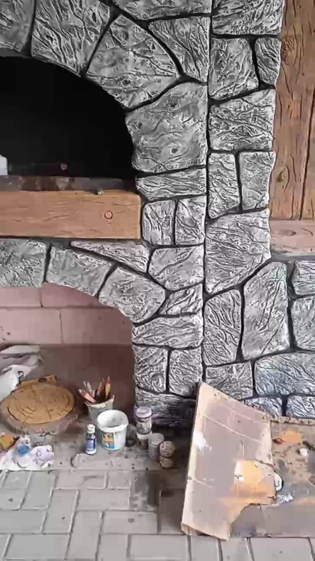 оформление зоны барбекю дачный домик  мастер Малик Арт Бетон