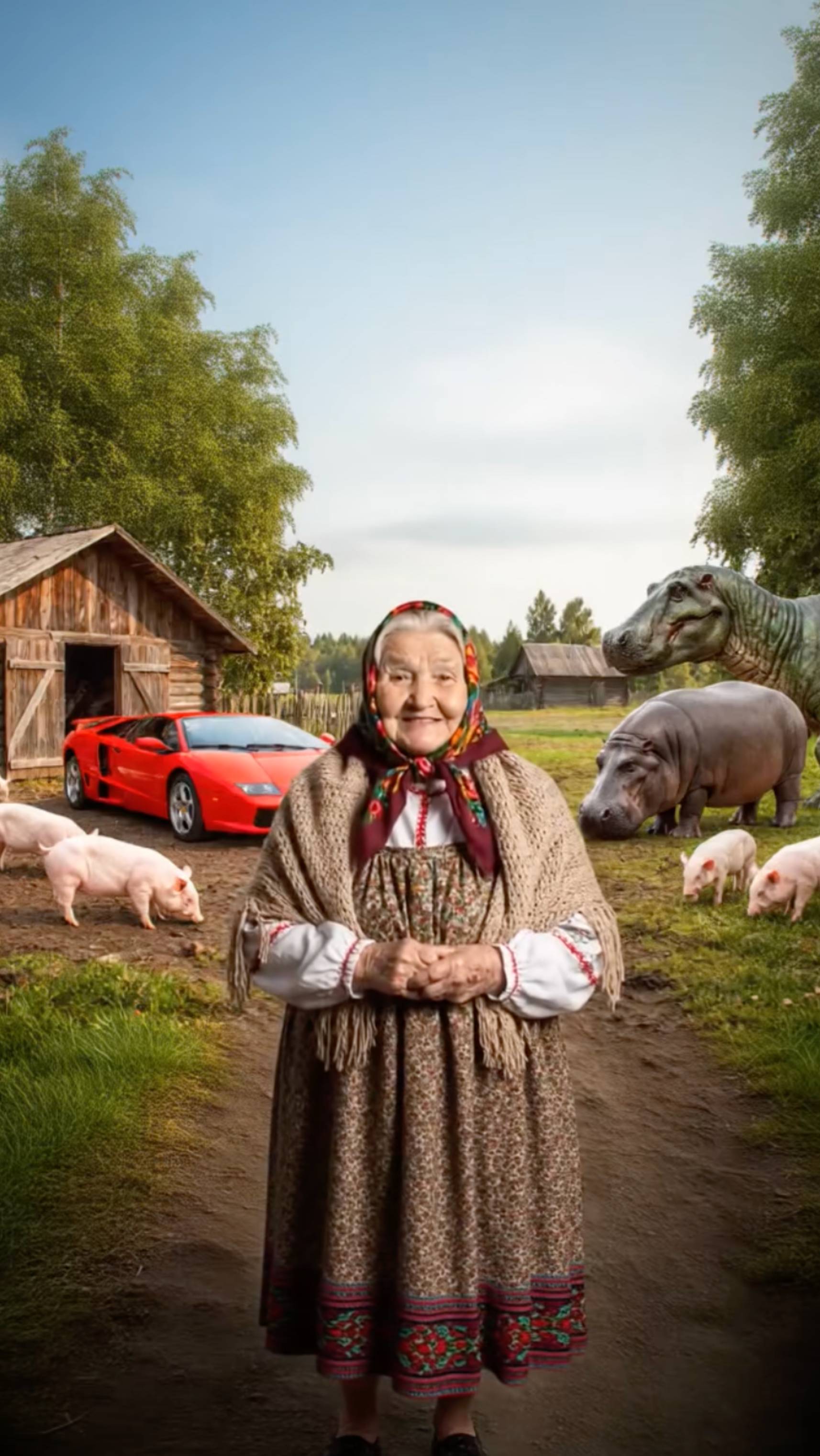 Бабка на ламбаргини дьябло